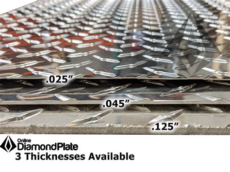 diamond metal sheet|diamond plate thickness chart.